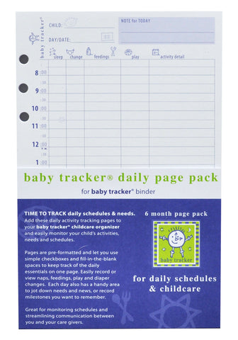baby tracker daily page pack and 6 month refill for binder-side 1